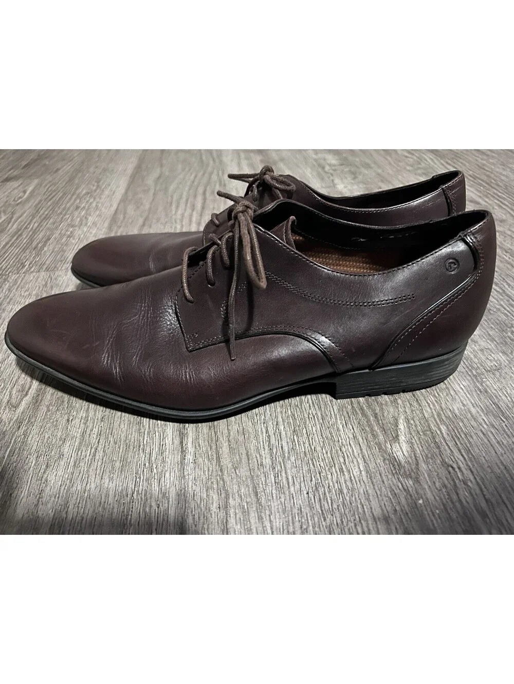 Rockport Brown Leather Lace Up Dress Oxfords Shoes Men's 10.5 M Walkability
